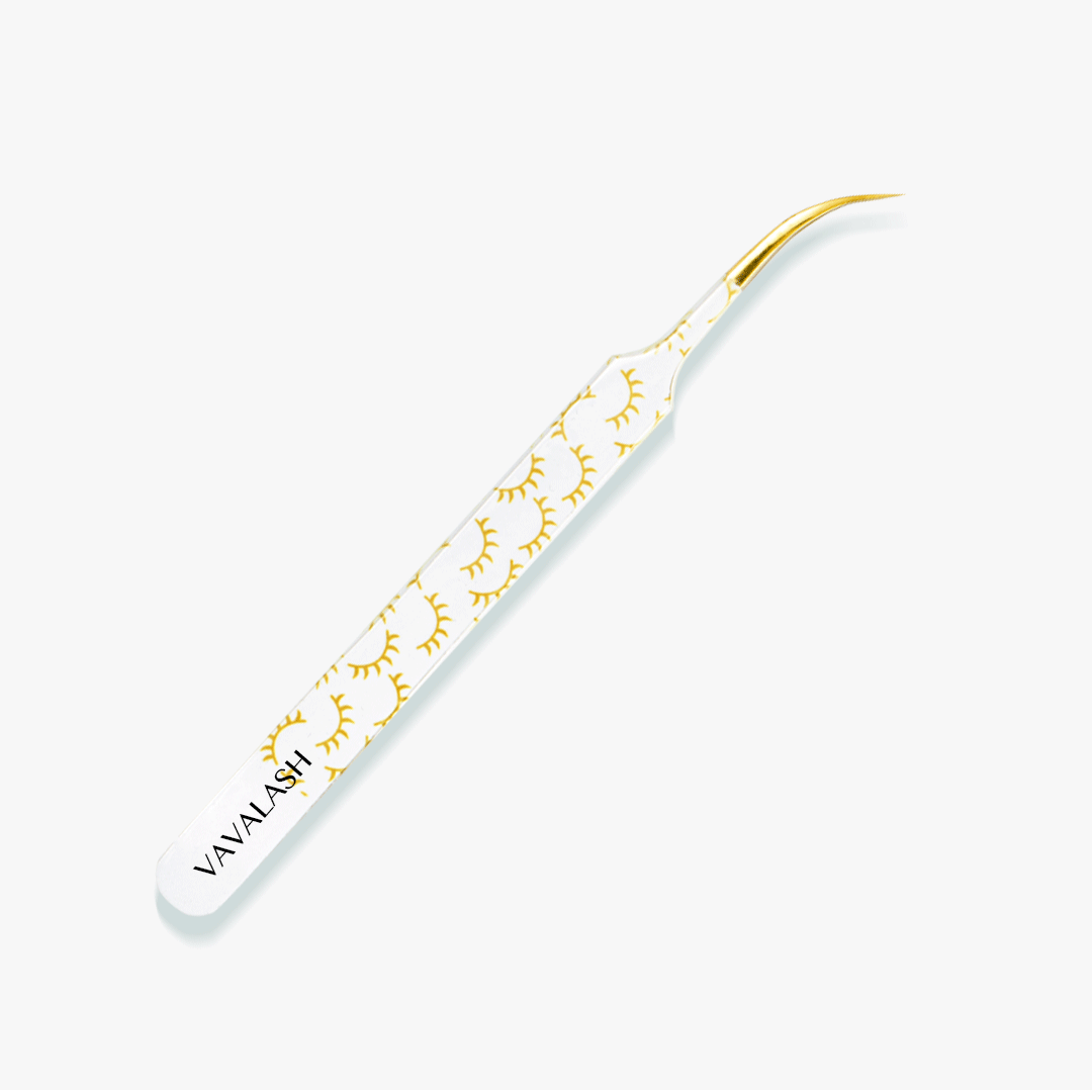 VB-03 White Colored Lash Tweezer With Lash Print for Eyelash Extension-2