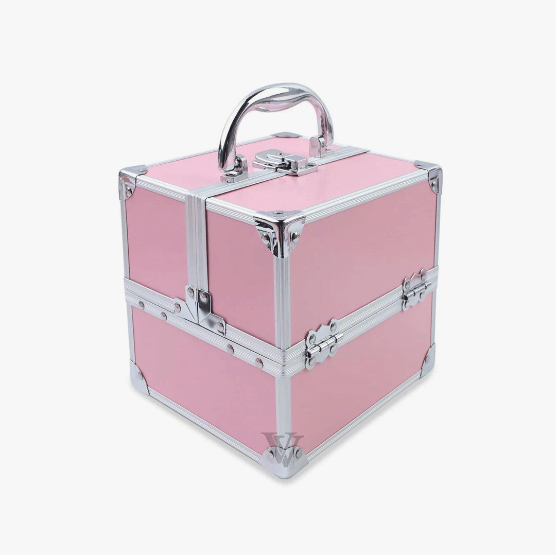 Deluxe Aluminum Alloy Small Pink Eyelash Kit Case