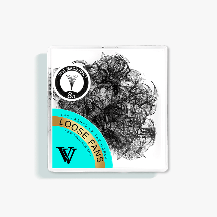 8D handgefertigte vorgefertigte lose Fans mit spitzem Basis /500 Fans