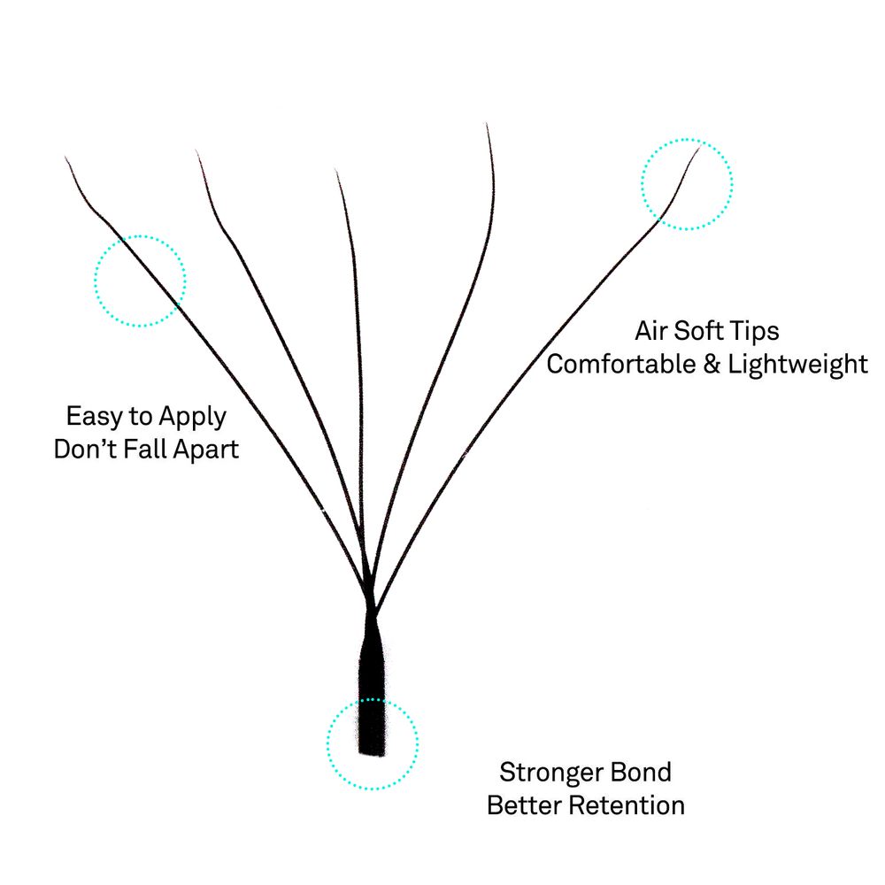 W-Shape 5D Volume Premade Fan Lash Extensions J/L/M Curl SC